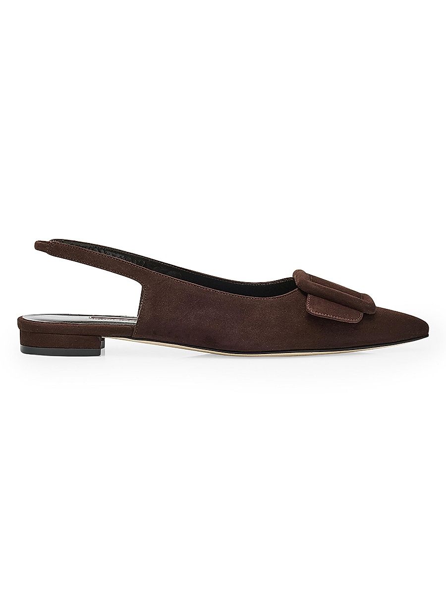 Women's Maylura Suede Slingback Flats - Dark Brown - Size 5