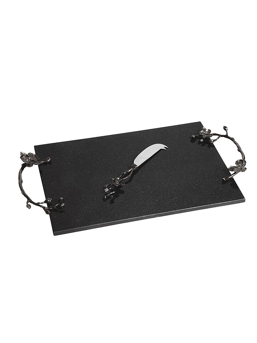 Black Orchid Two-Piece Cheese Board Set
