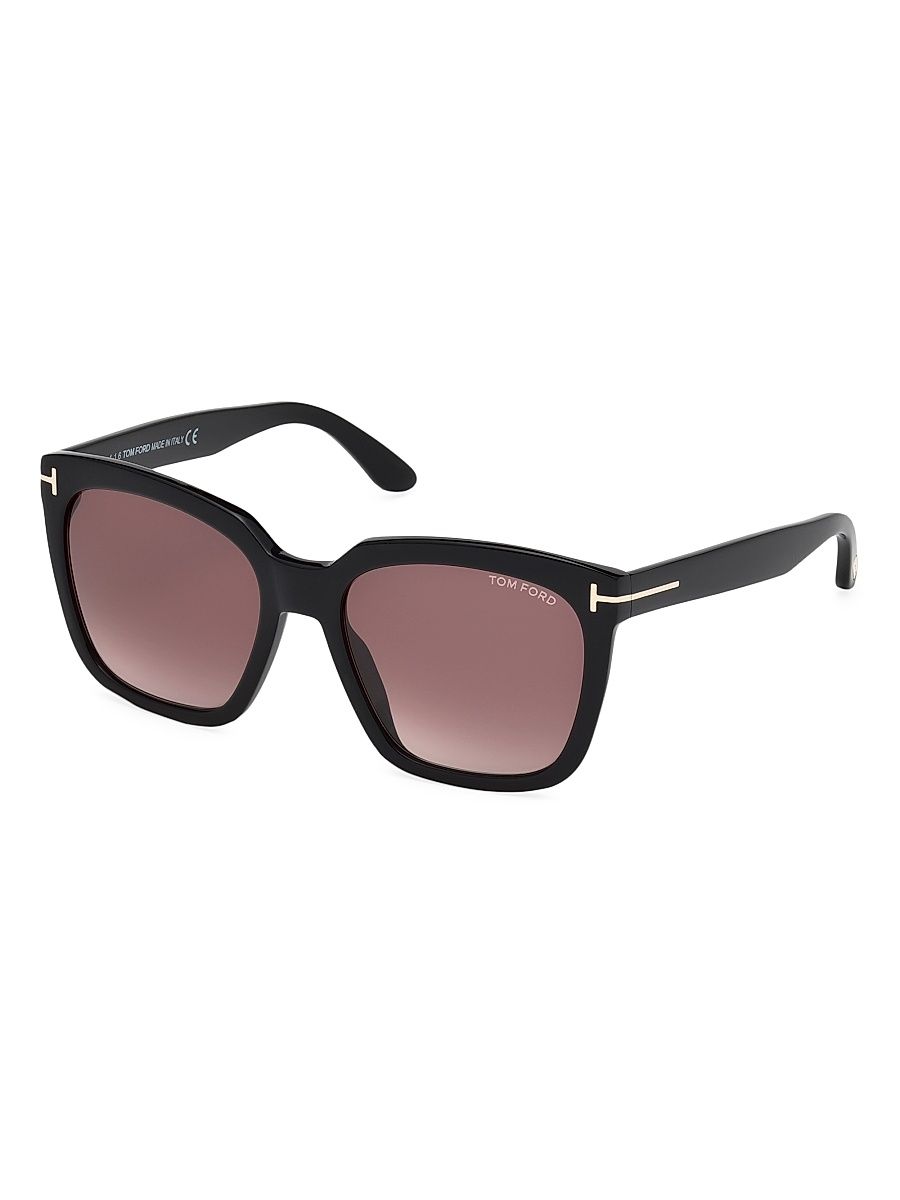 Women's Amarra 55MM Square Sunglasses - Black Gradient Burgundy