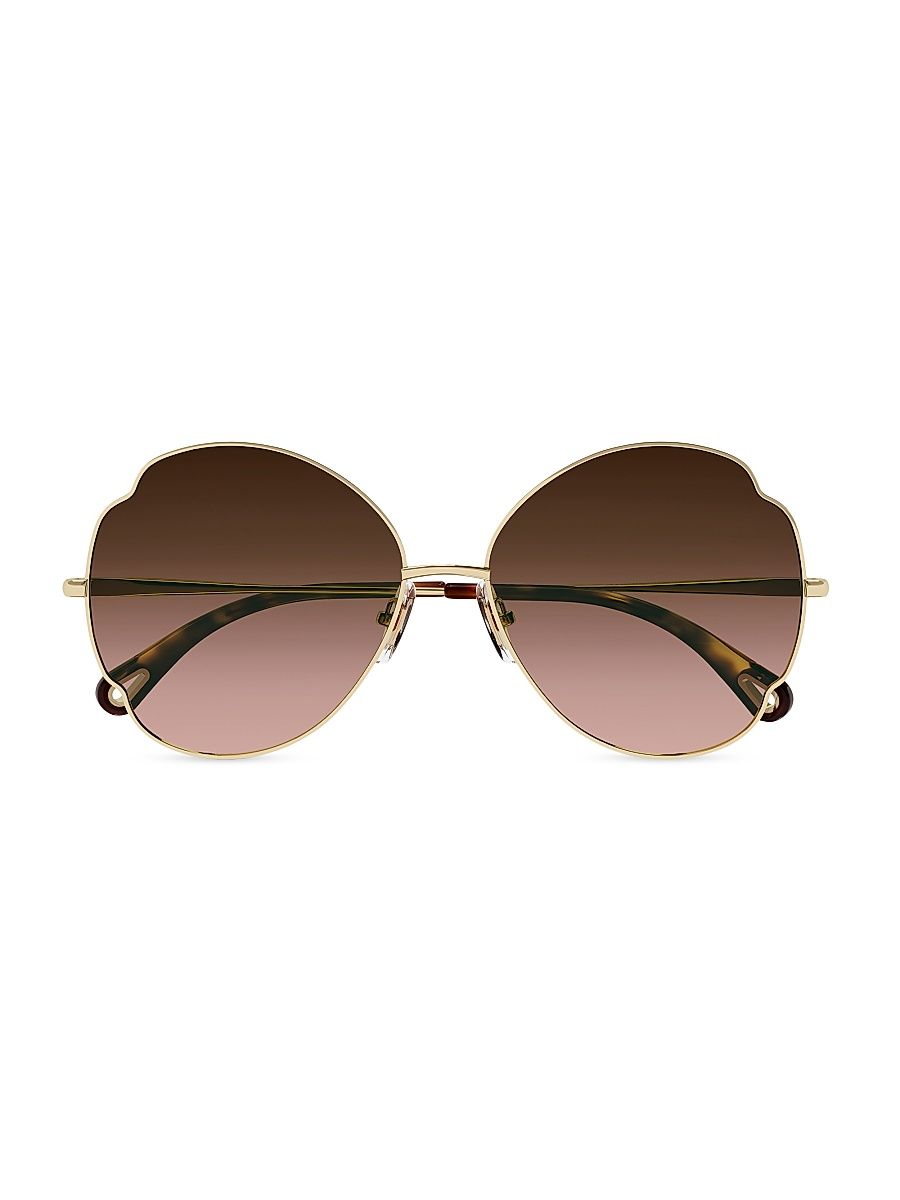 Women's Joni 60MM Butterfly Sunglasses - Gold