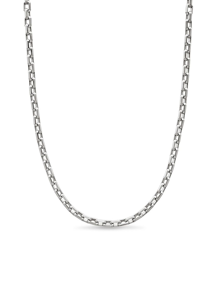 Men's Streamline Heirloom Chain Link Necklace in Sterling Silver - Silver - Size 26