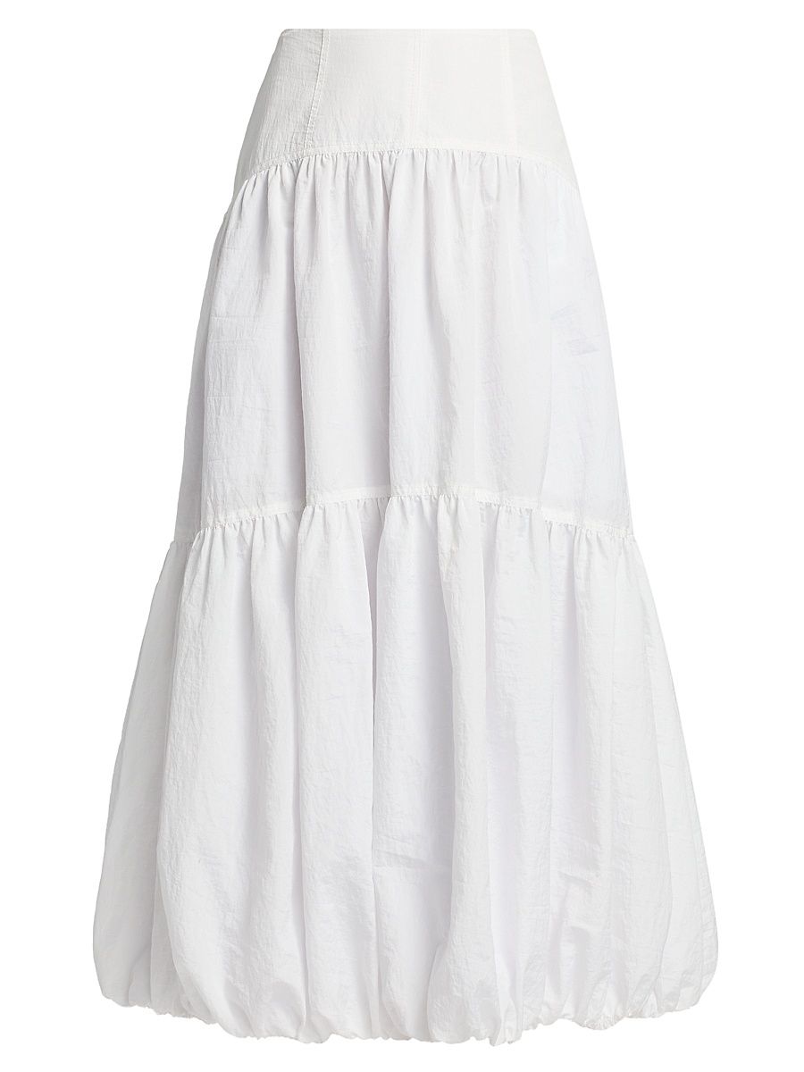 Women's Blythe Tiered Bubble Midi-Skirt - White - Size 16