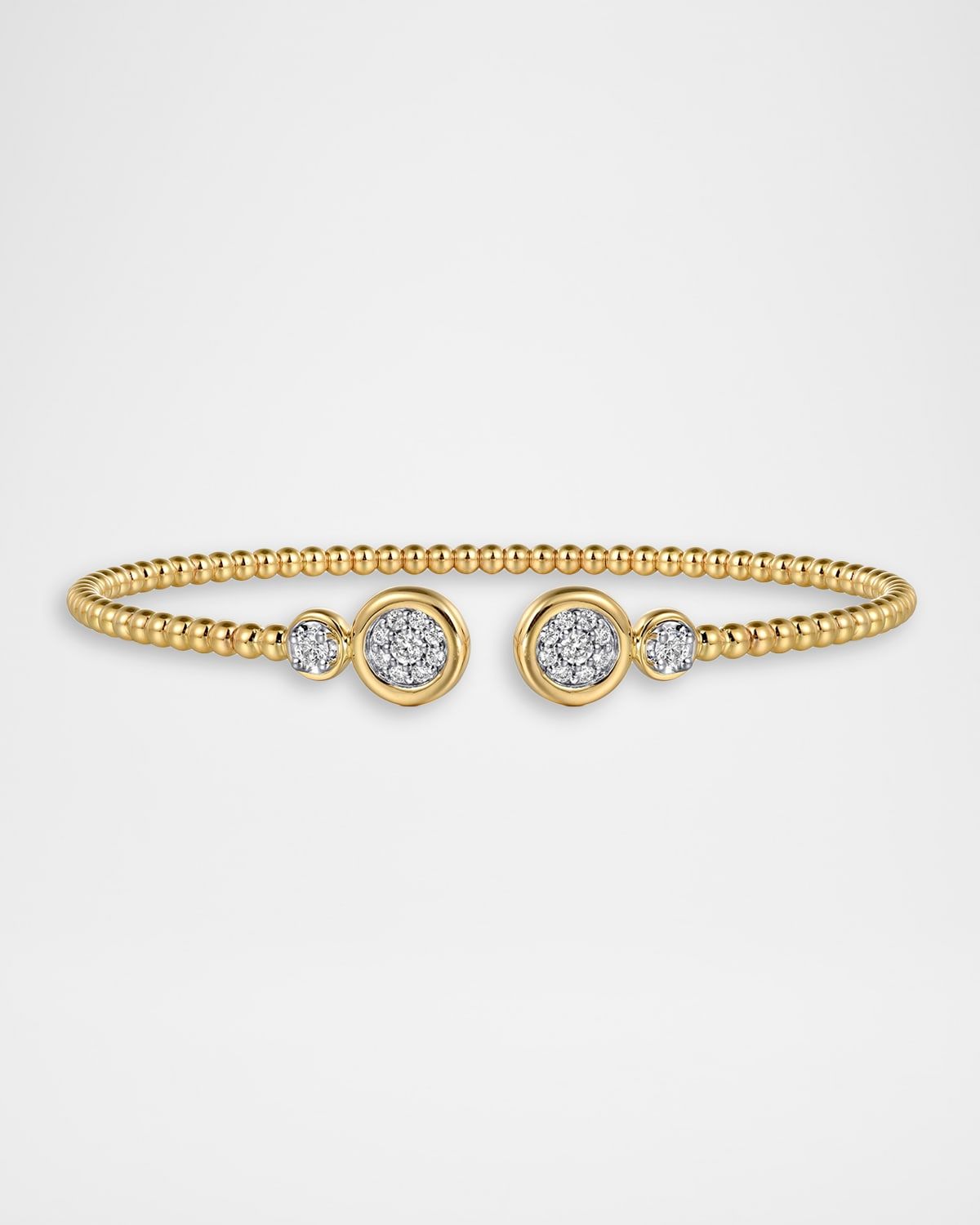 14K White and Yellow Gold Diamond Bujukan Split Bangle