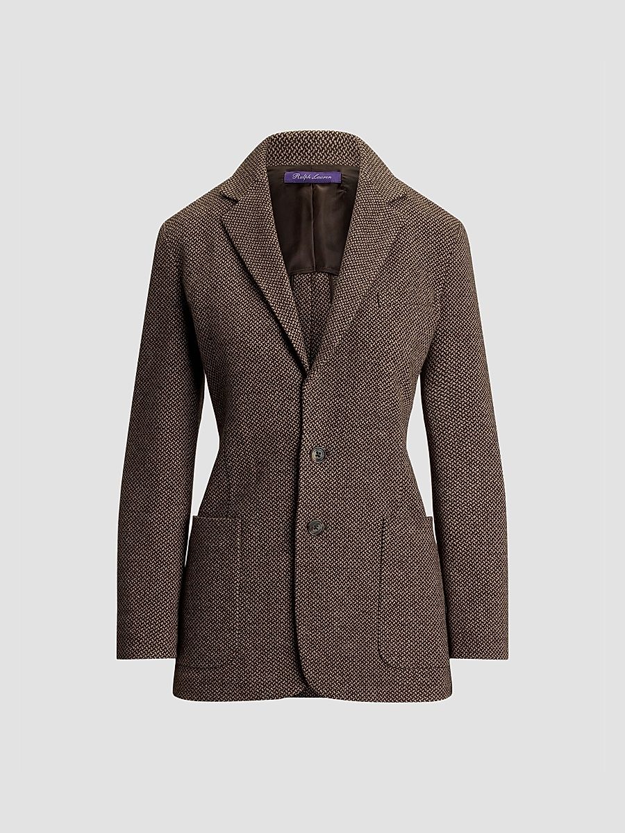 Women's Hailey Broken Twill Jersey Blazer - Porcini Honey Multi - Size 8