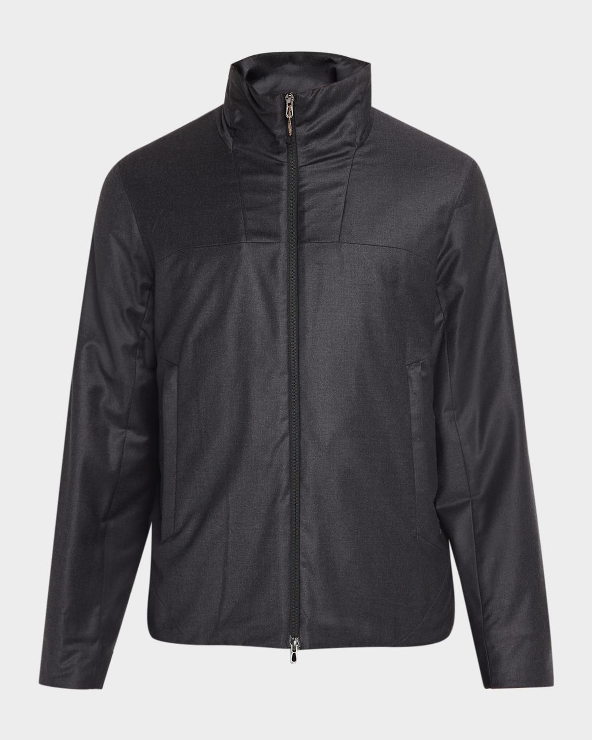 Men & apos;s Padded Virgin Wool and Silk-Blend Flannel Jacket