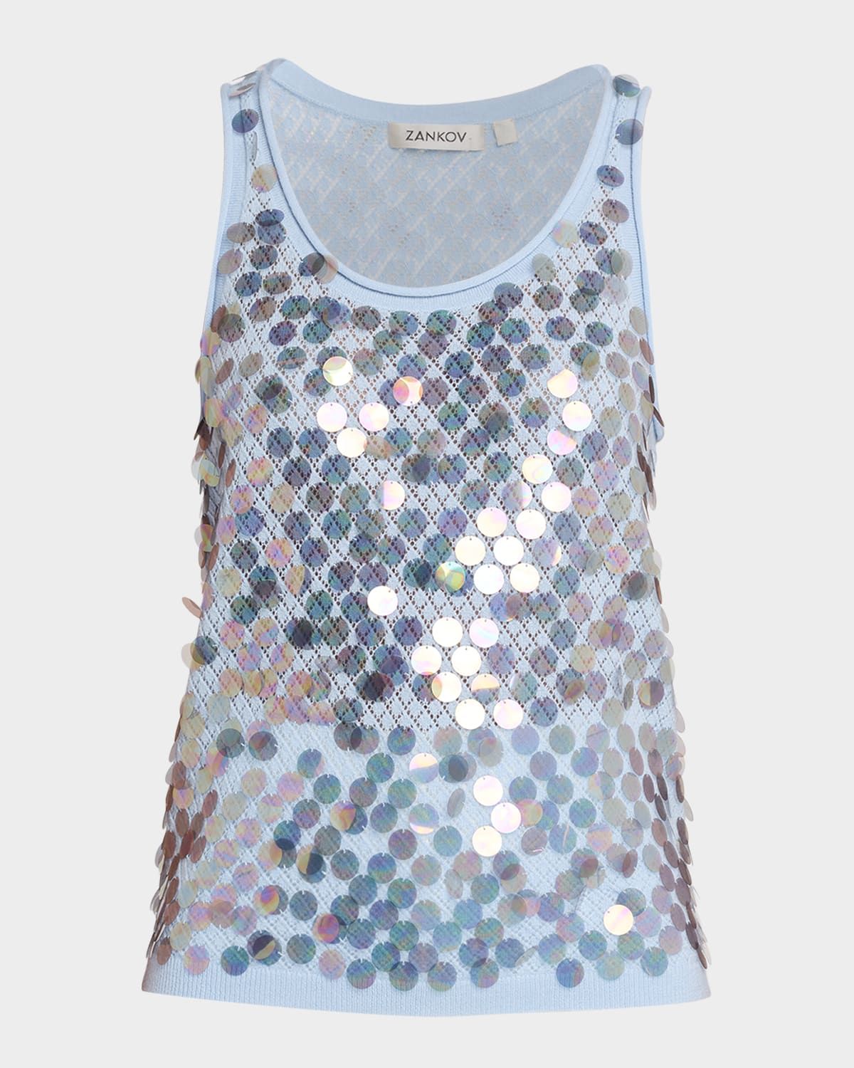 Sequined Cashmere-Wool Tank Top