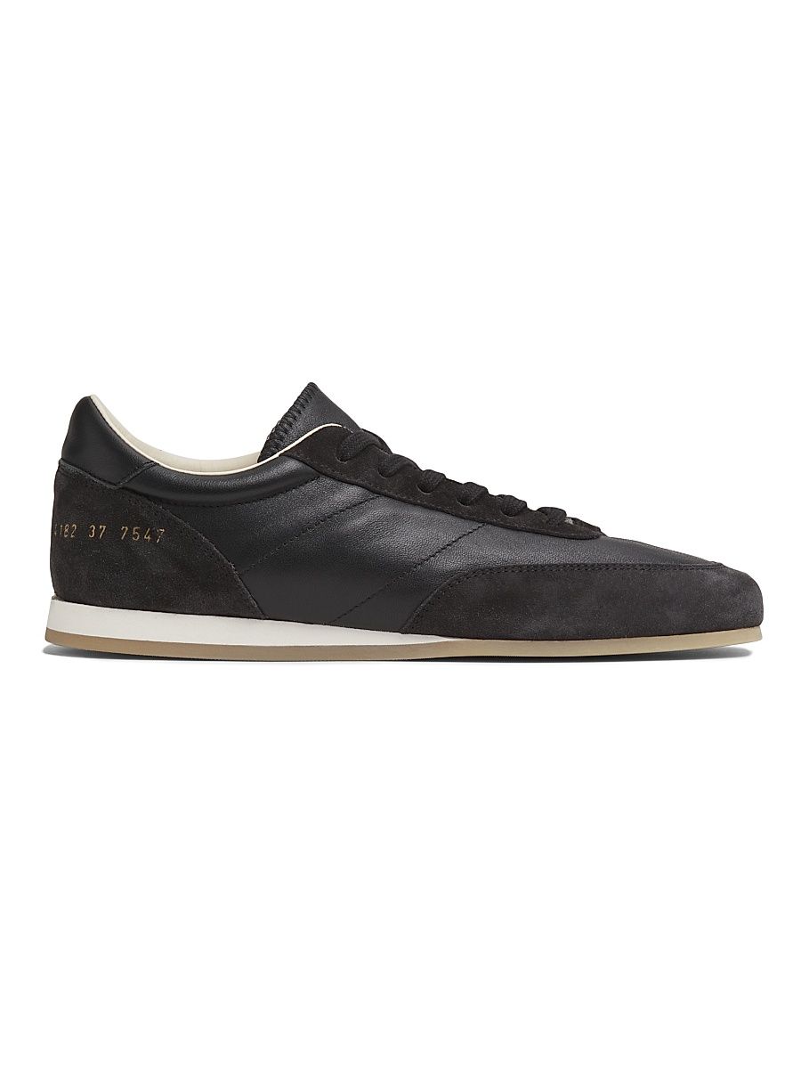 Women's Minimal Runner Suede & Leather Sneakers - Black - Size 11