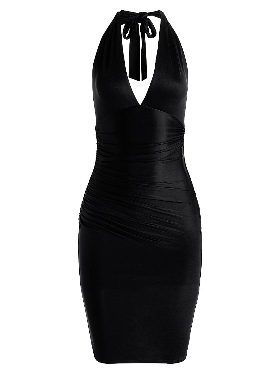 Women's Romy Draped Body-Con Minidress - Black - Size 14