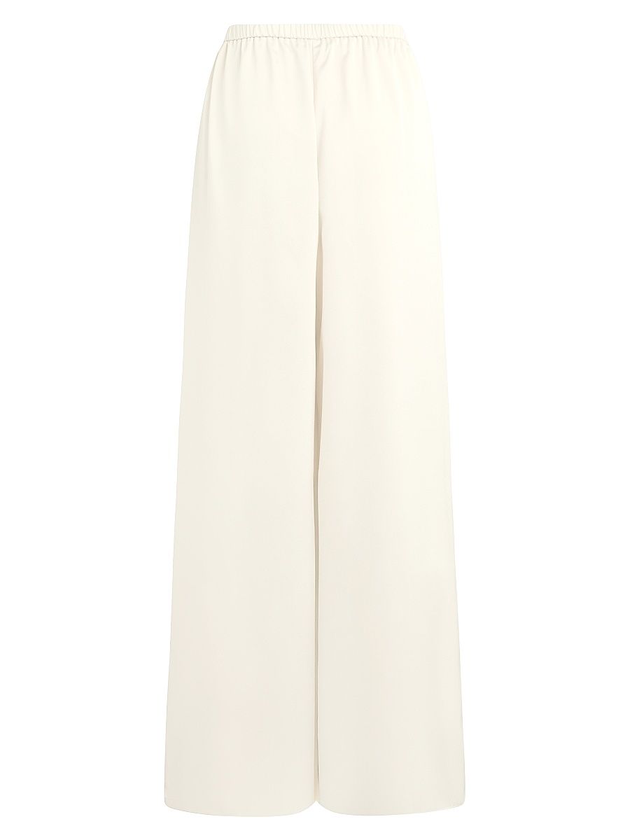 Women's The Everything Satin Elasticized Wide-Leg Pants - Ivory - Size XL