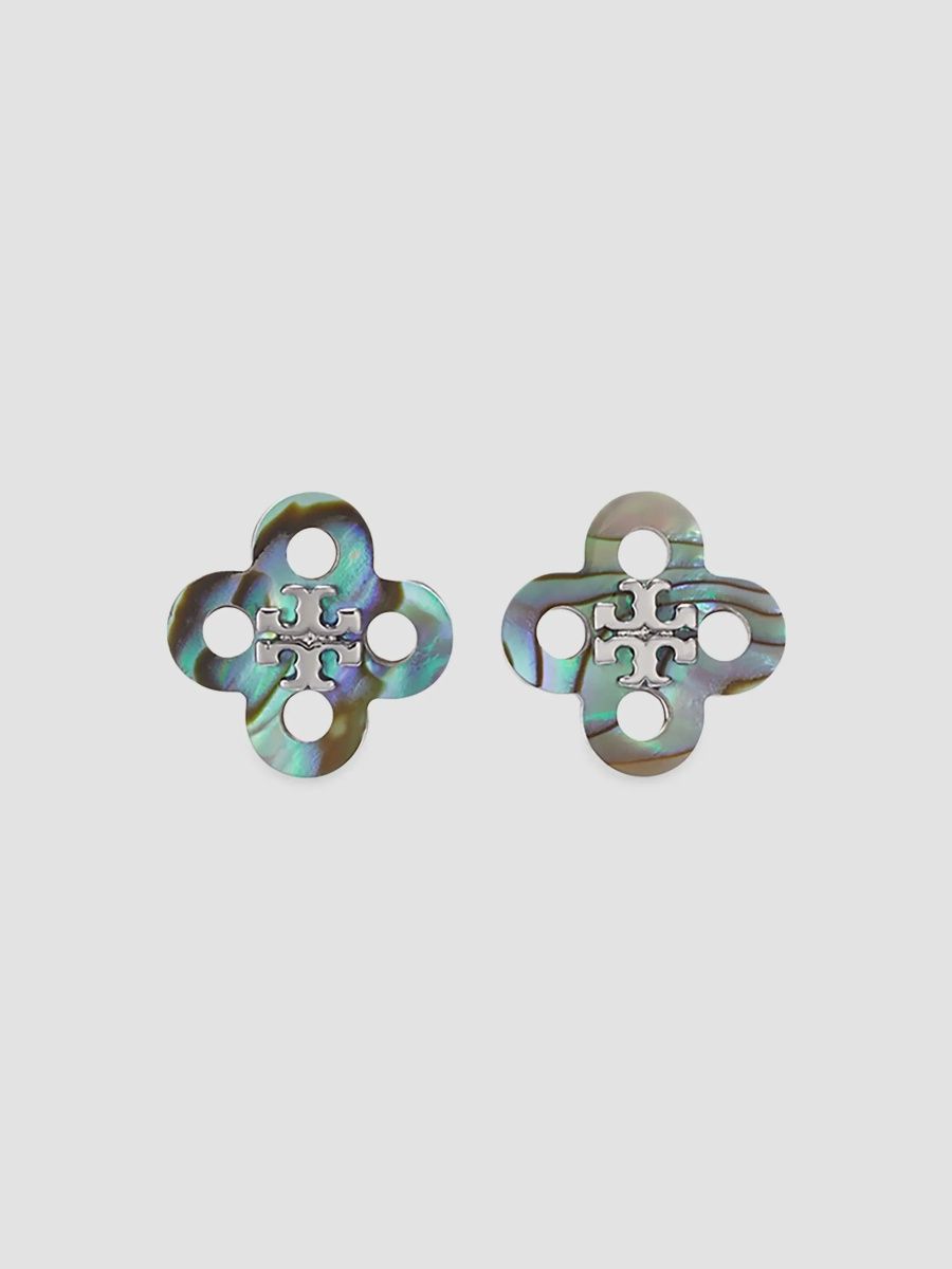 Tory Burch Women's Forget Me Not Silvertone & Abalone Stud Earrings - Tory Silver Abalone
