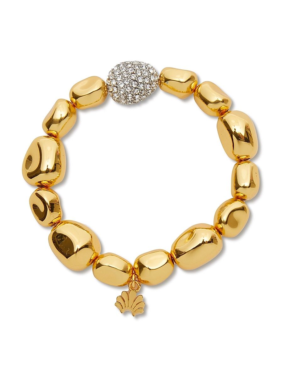 Women's Pebble 14K-Gold-Plated & Crystal Bracelet - Gold