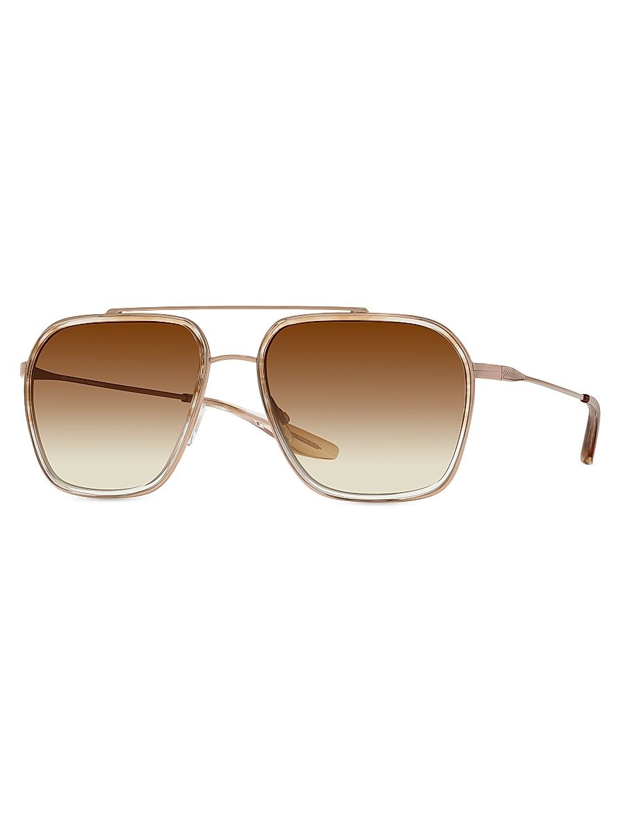 Women's Rizzo 60MM Navigator Sunglasses - Gold Brown