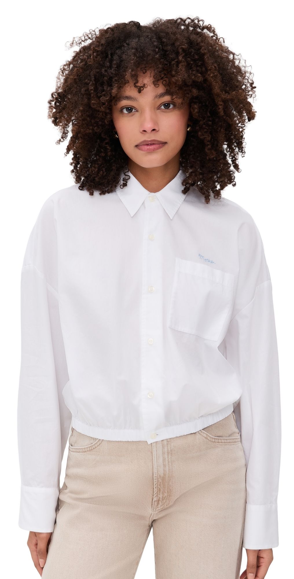 MOTHER The Scrunchie Frenchie Button Down White M