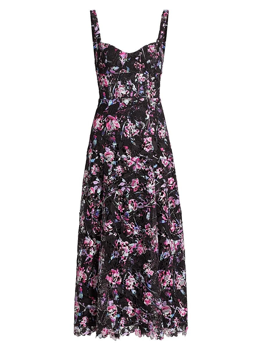 Women's Manon Floral Lace Midi-Dress - Branching Florals - Size 10