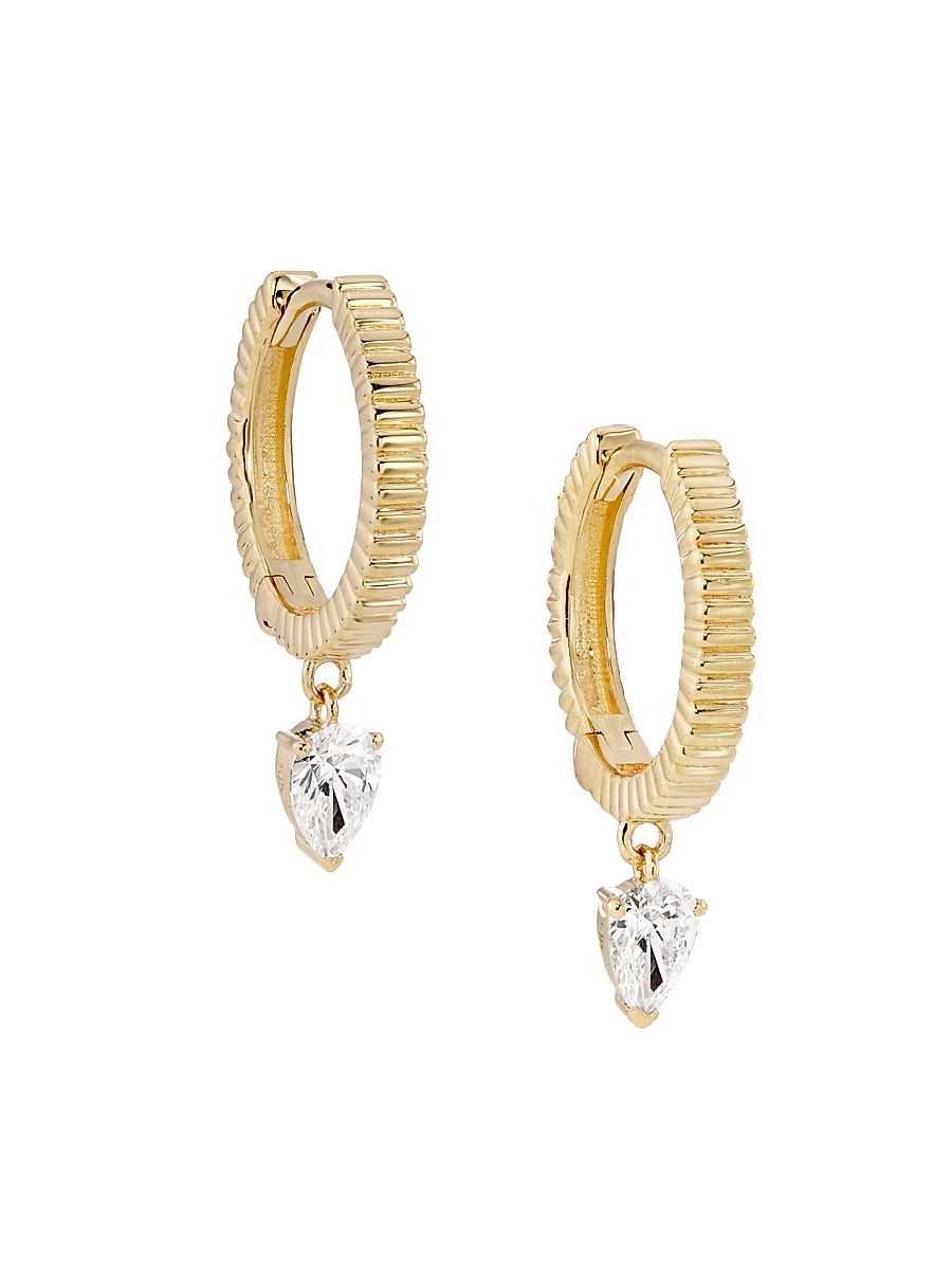 Women's 14K Yellow Gold & 0.20 TCW Diamond Huggie Hoop Earrings - Yellow Gold