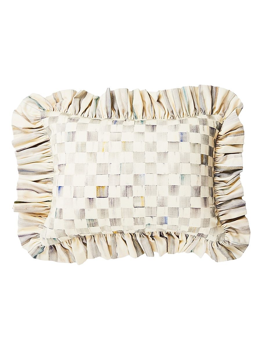 Sterling Check Ruffle Lumbar Pillow
