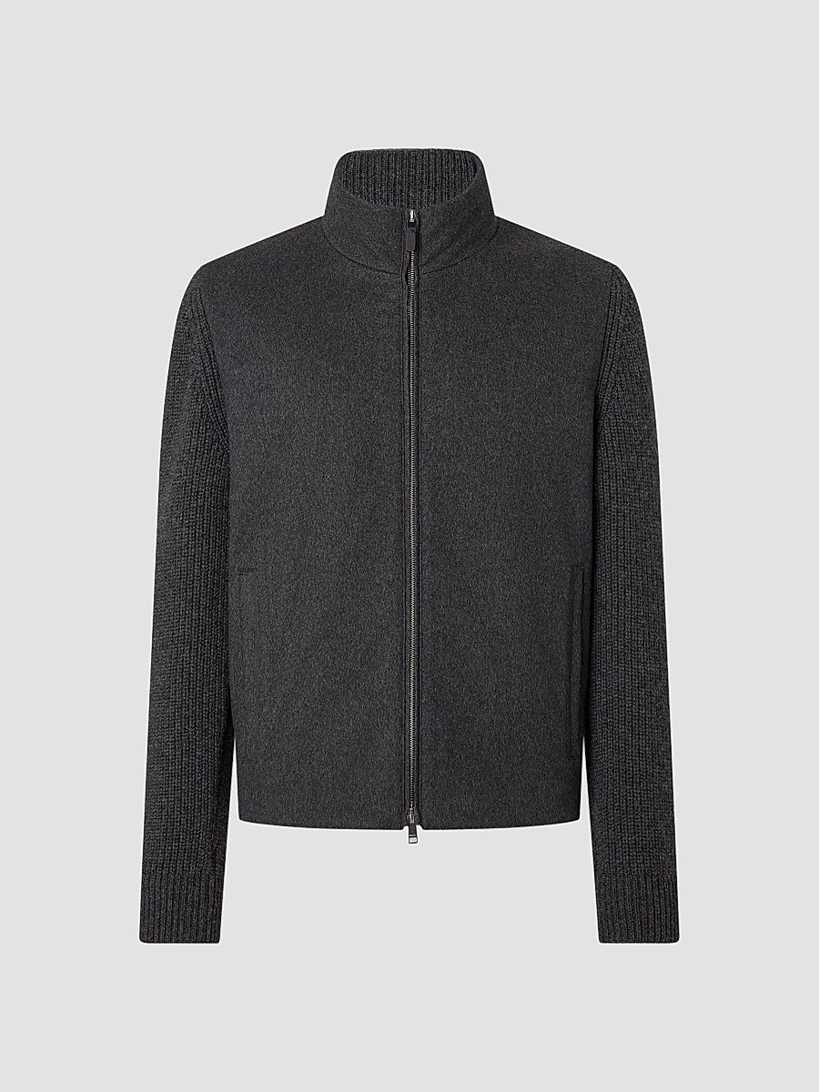 ZEGNA Men's Oasi Cashmere Full Zip Cardigan - Dark Grey - Size 46