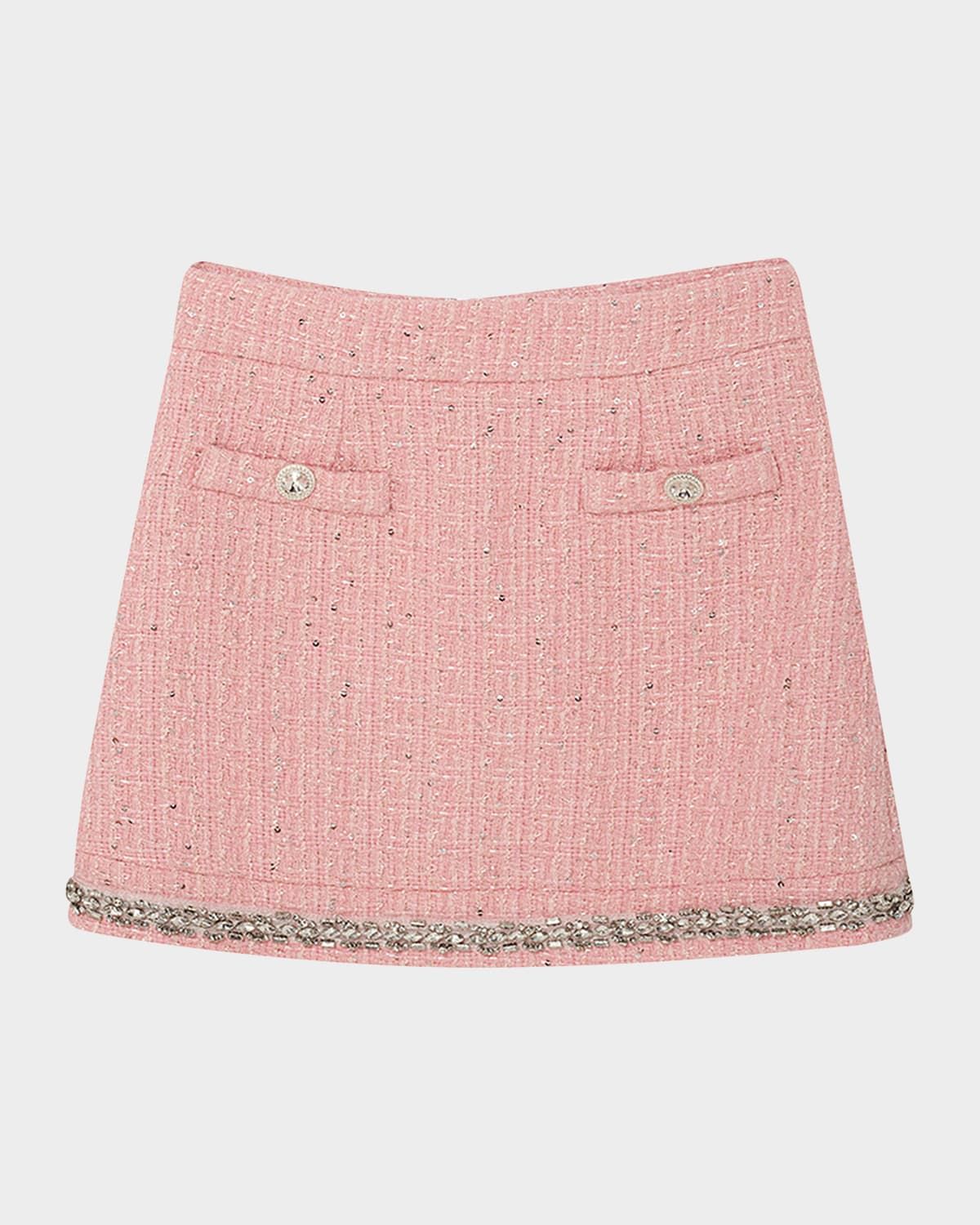 Girl & apos;s Audrey Sequined Boucle Mini Skirt, Size 3-7
