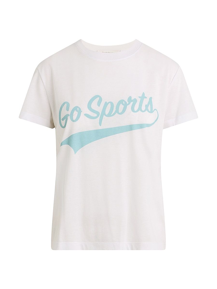 Women's Go Sports Graphic T-Shirt - White Baby Blue - Size XS