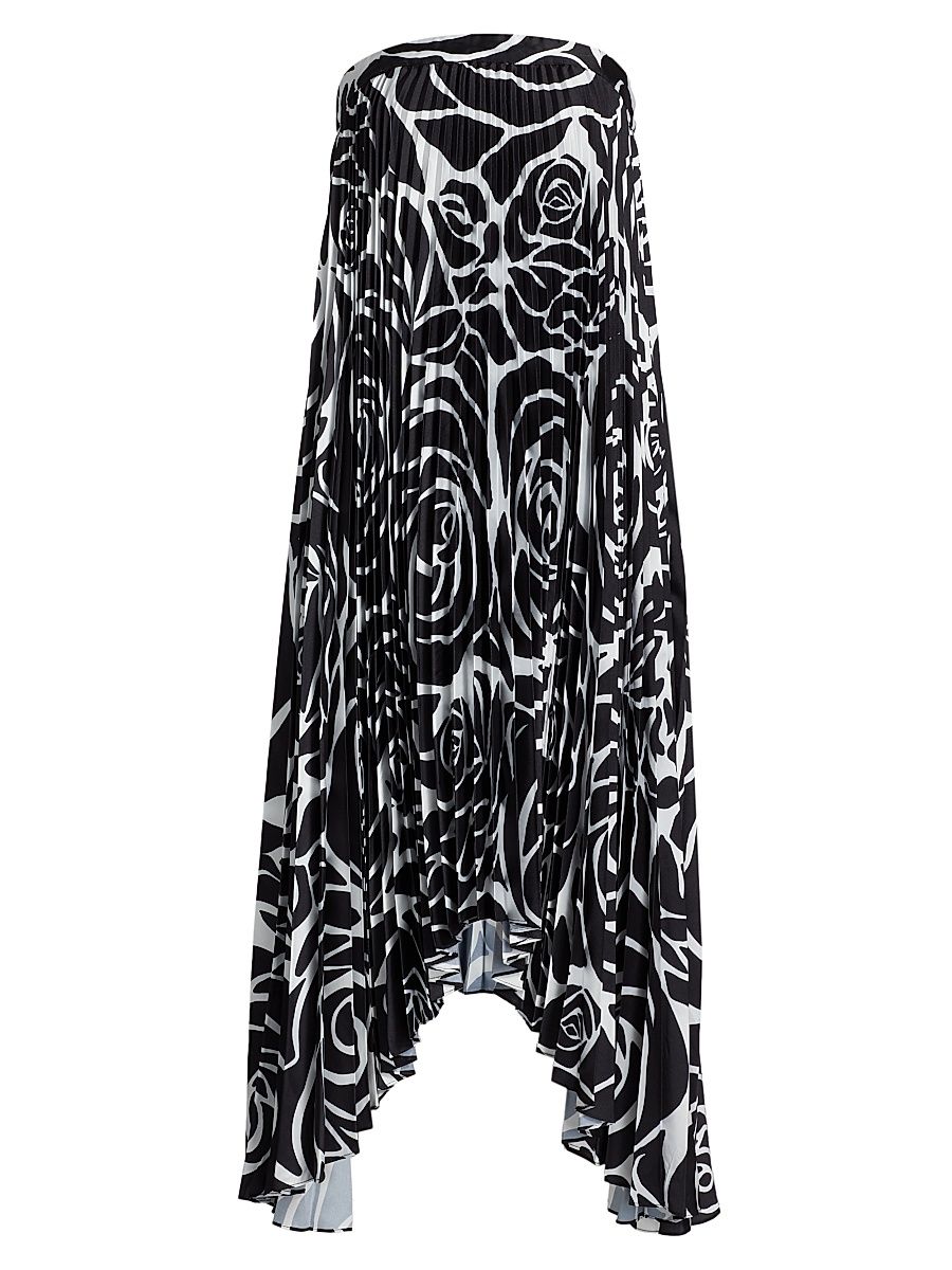Women's Nava Pleated Strapless Dress - Black Rose - Size 10