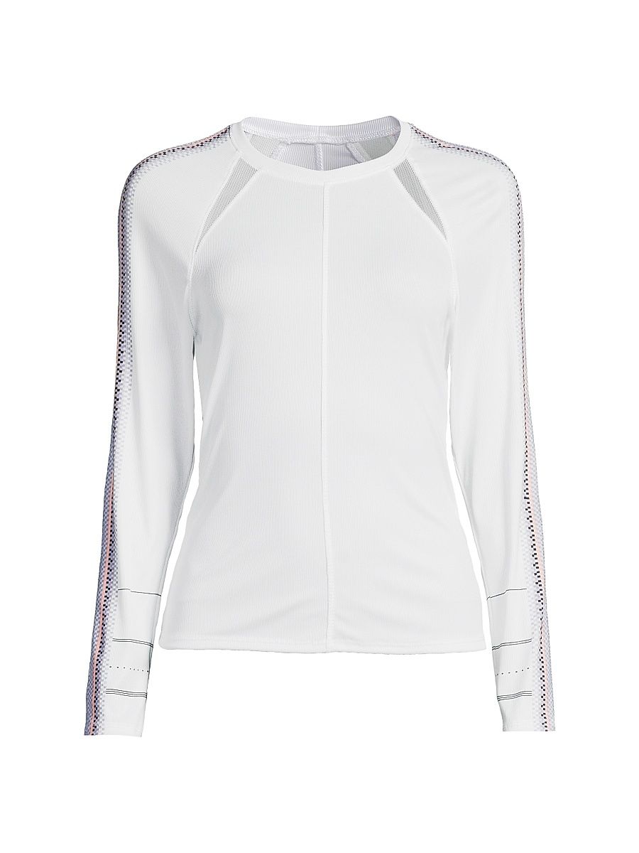 Women's Lavender Love Long-Sleeve Top - White - Size Small