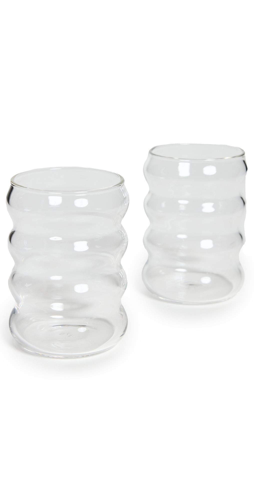 Sophie Lou Jacobsen Ripple Cups Set of 2 Clear One Size