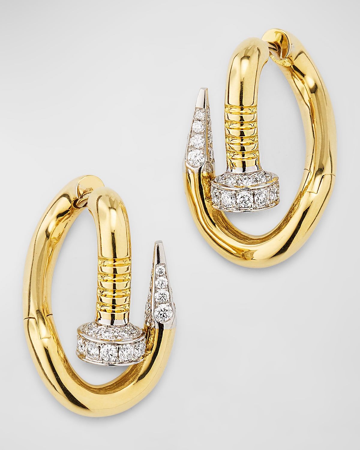 Diamond Tip Bent Nail Earrings