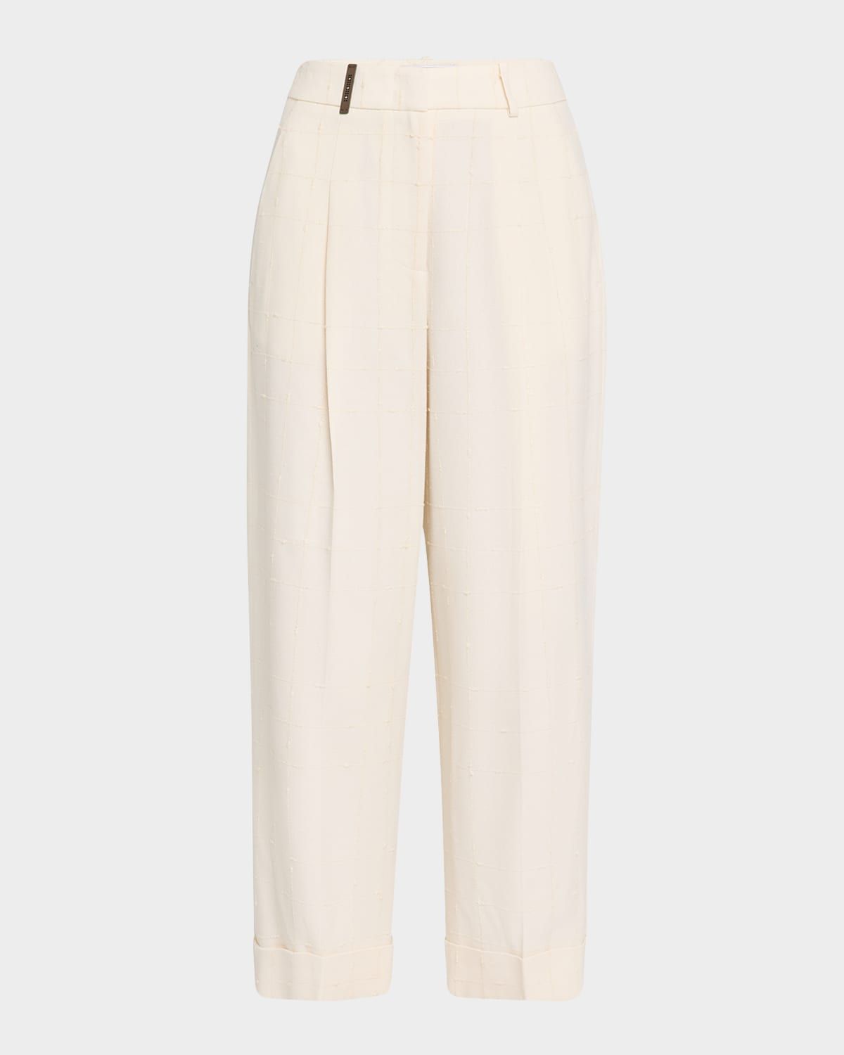 Pleated High-Rise Cropped Pants