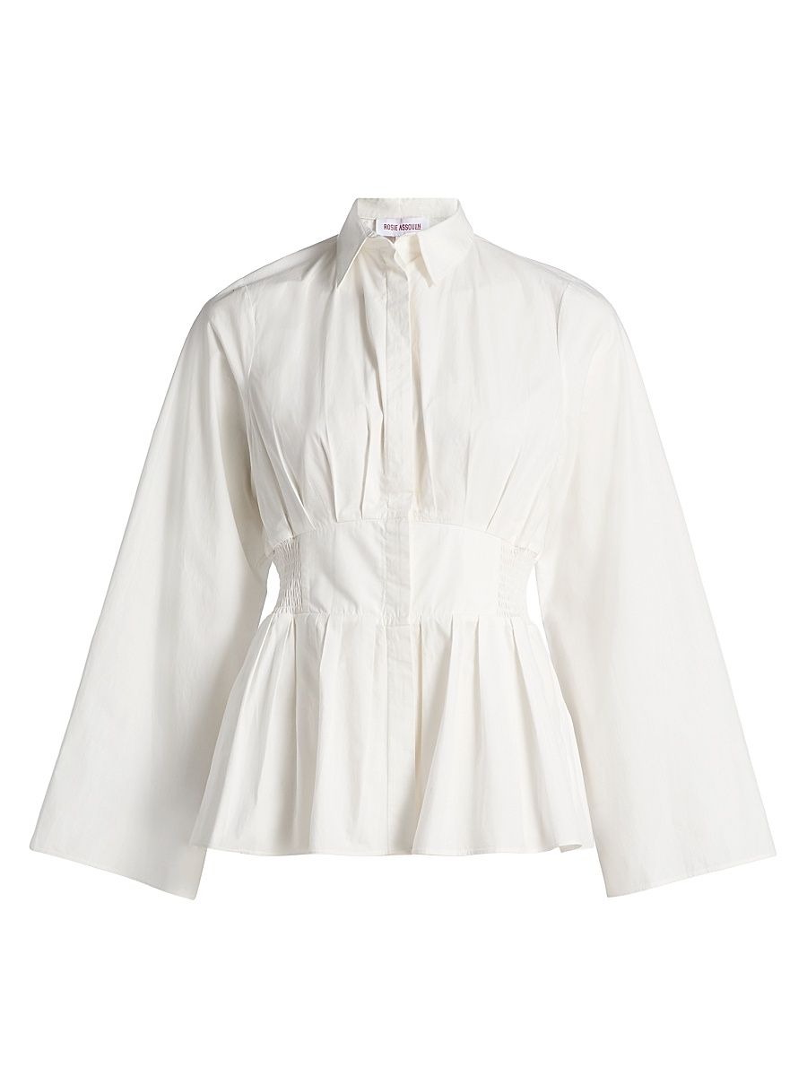 Women's Boogie Woogie Bugle Boy Peplum Shirt - White - Size 8