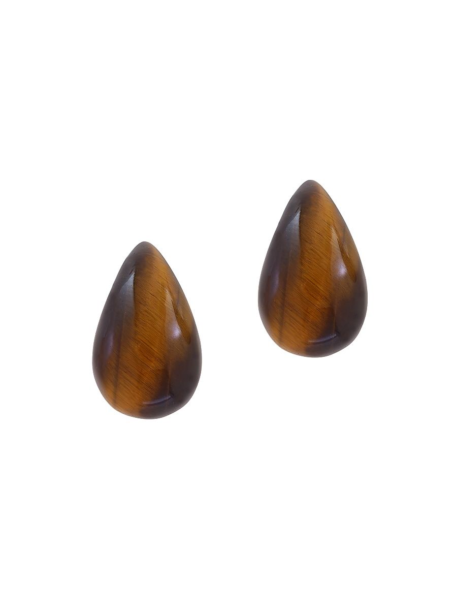 Women's 14K Yellow Gold & Tiger's Eye Stud Earrings - Tigers Eye