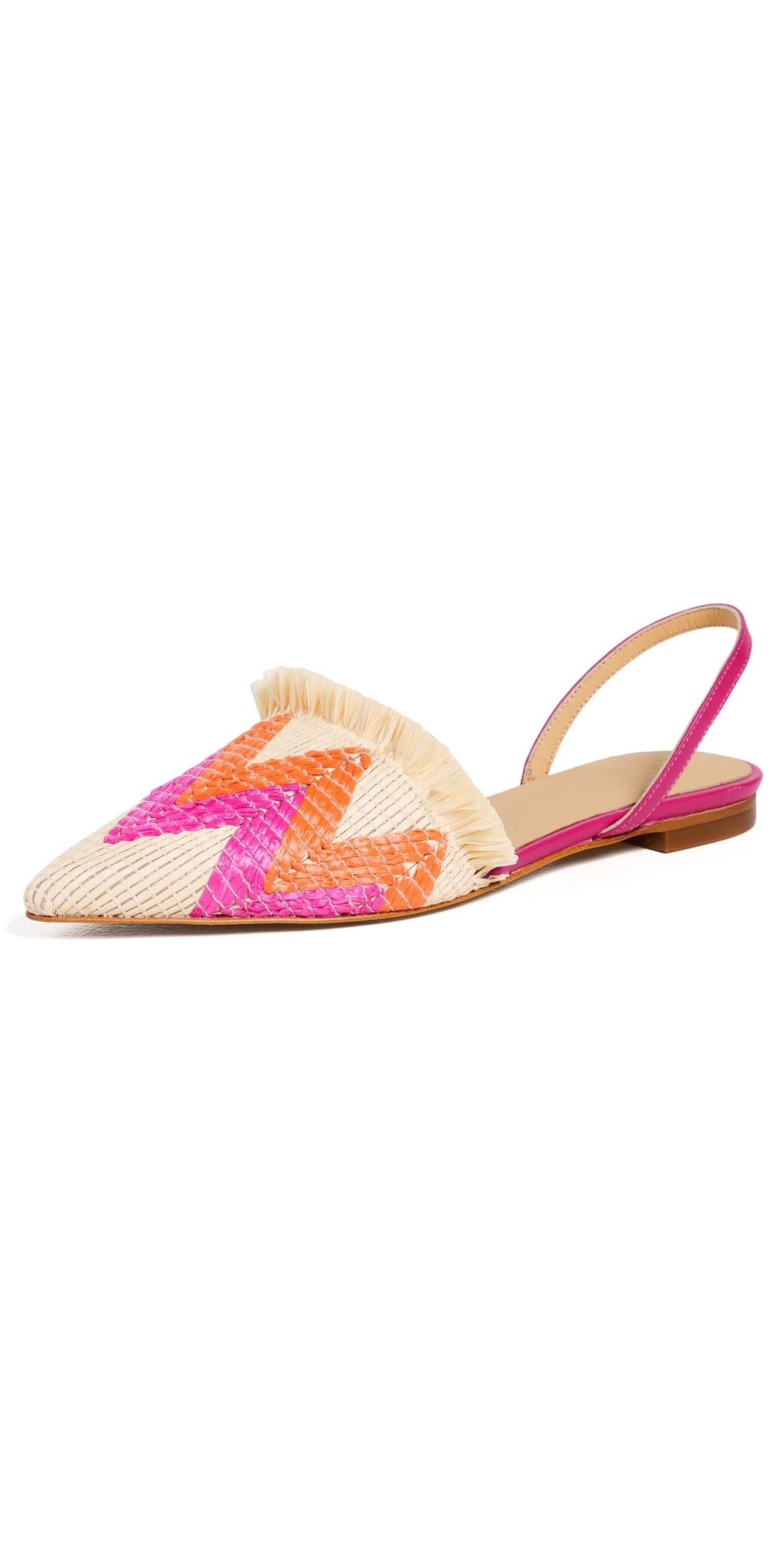 Castañer Berta Flats Natural/Naranja/Fuchsia 37