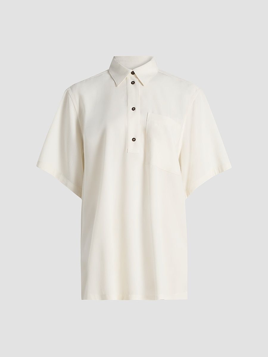 Women's Fluid Polo Shirt - Ecru - Size 12
