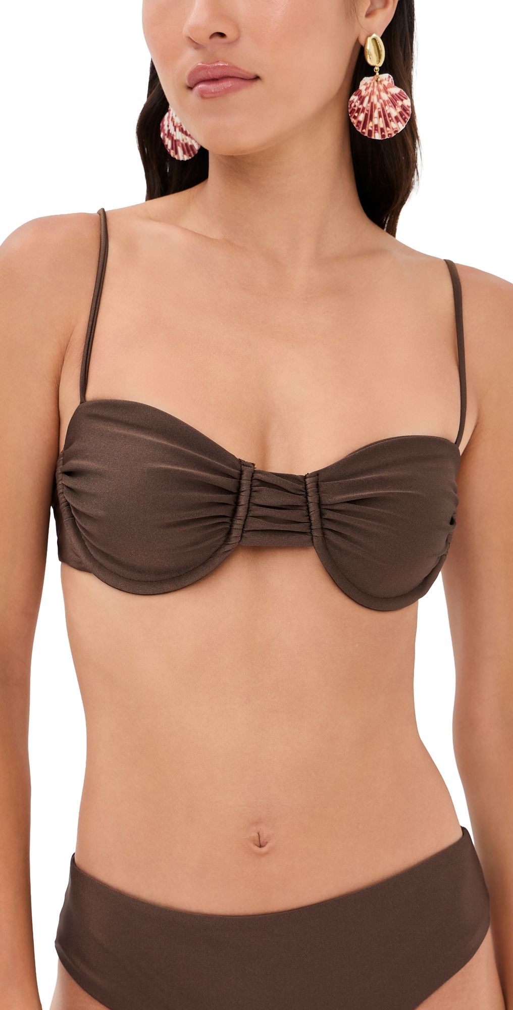 JADE Swim Mia Bikini Top Mocha Sheen XL