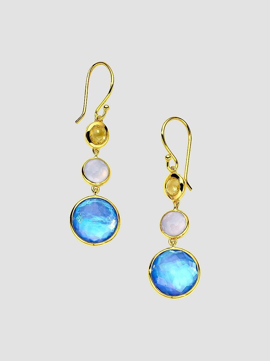 Women's Lollipop Lollitini 18K Yellow Gold & Multi-Stone Triple-Drop Earrings - Wildflower
