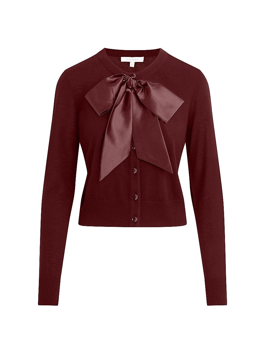 Women's The Take a Bow Cardigan - Vino - Size XS