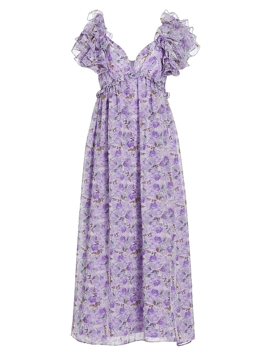 Women's Xena Floral Maxi Dress - Purple Multi - Size Medium