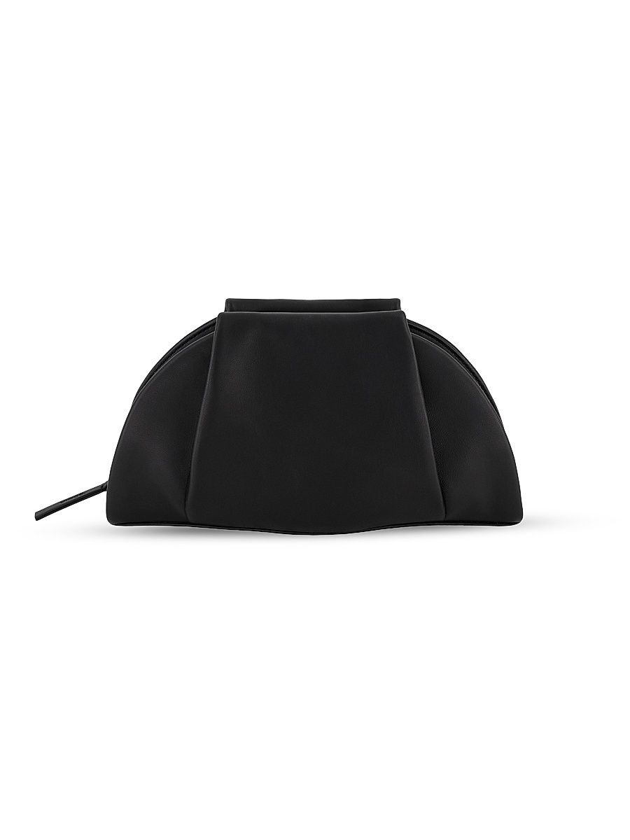 Women's Plonge Ava Leather Clutch - Black