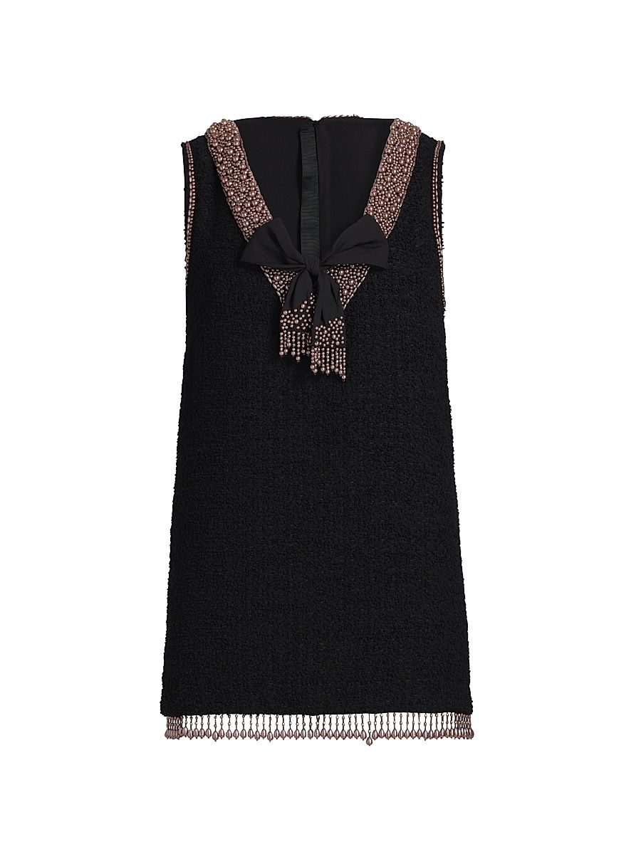 Women's Avital Embellished Tweed Minidress - Black - Size XL