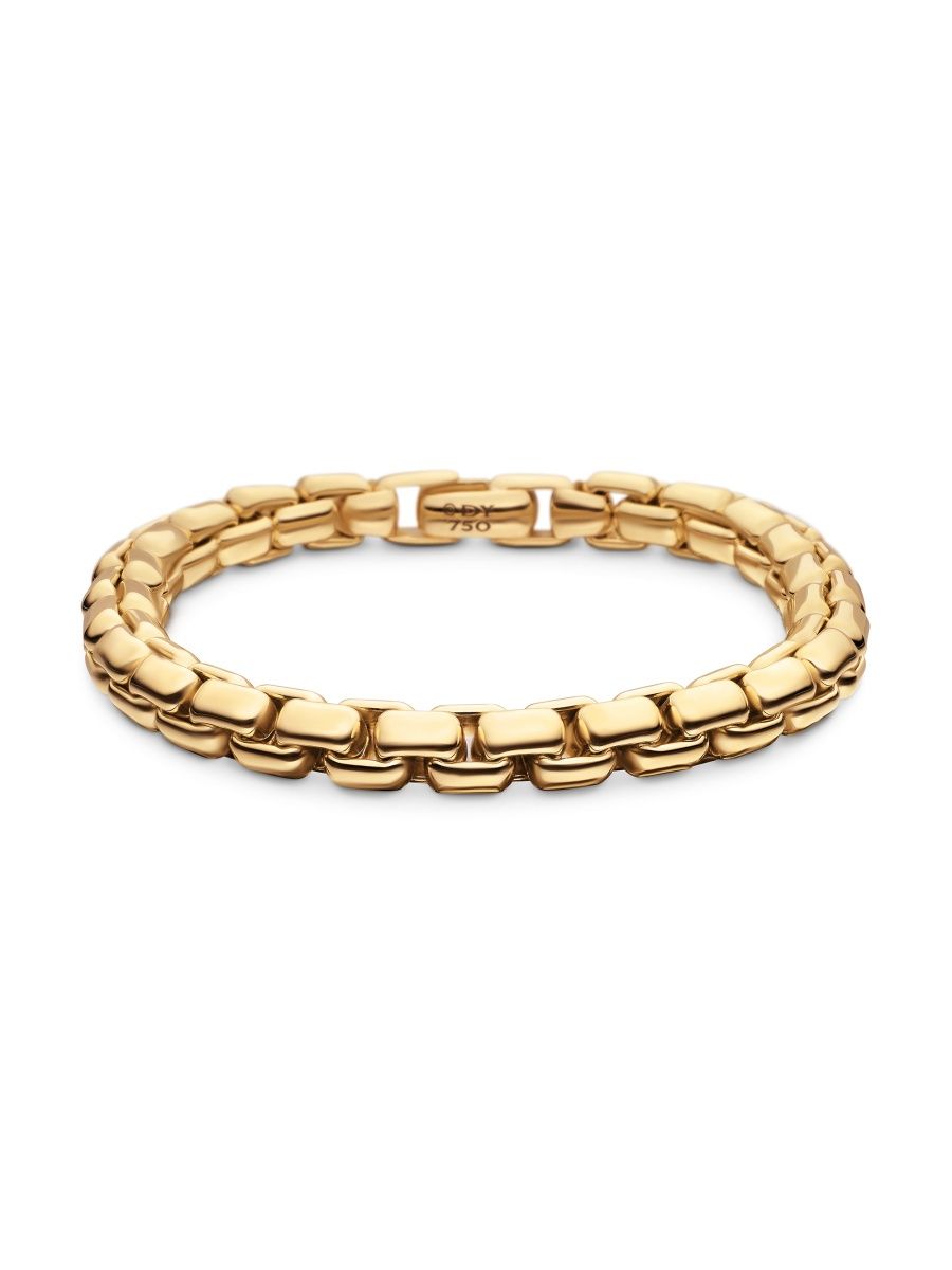 David Yurman Men's Box Chain Bracelet in 18K Yellow Gold, 7.3MM - Gold - Size 9