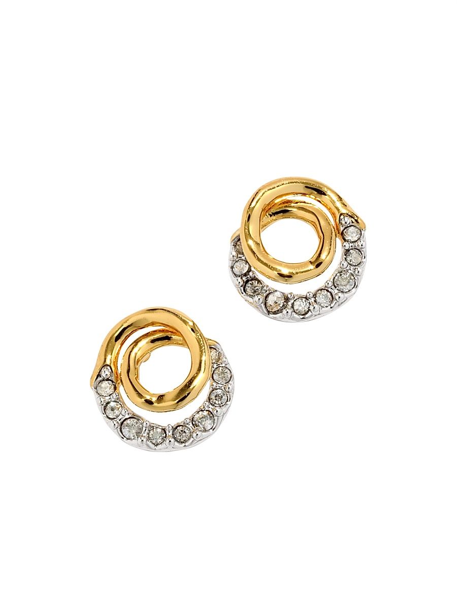 Women's Solanales Crystal Stud Earrings - Gold