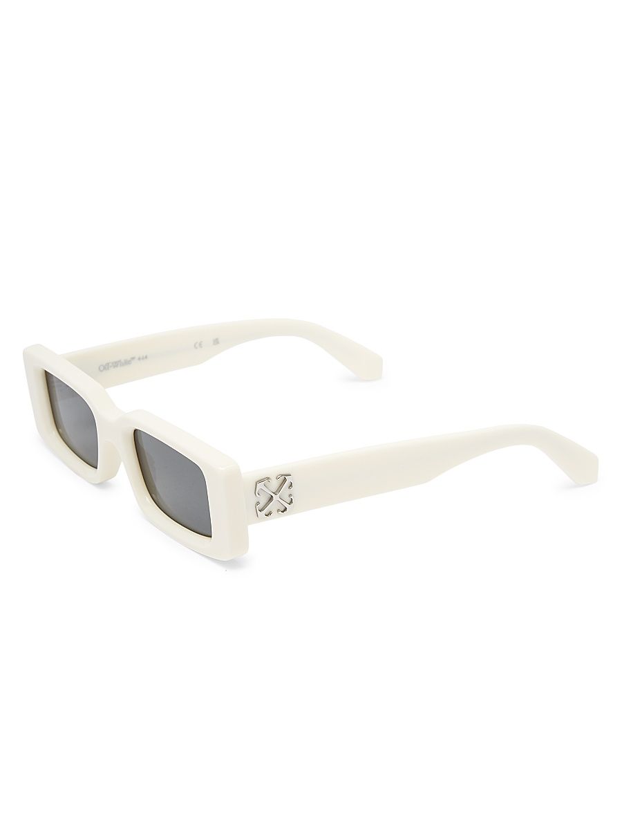 Men's Arthur 50MM Rectangular Sunglasses - White Grey