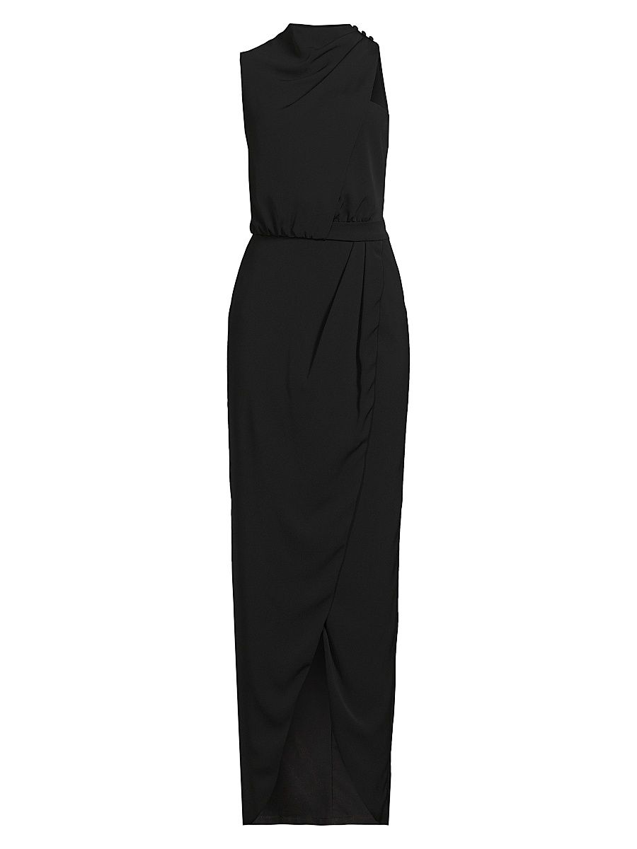Women's Floella Cowl Draped Gown - Black - Size 6