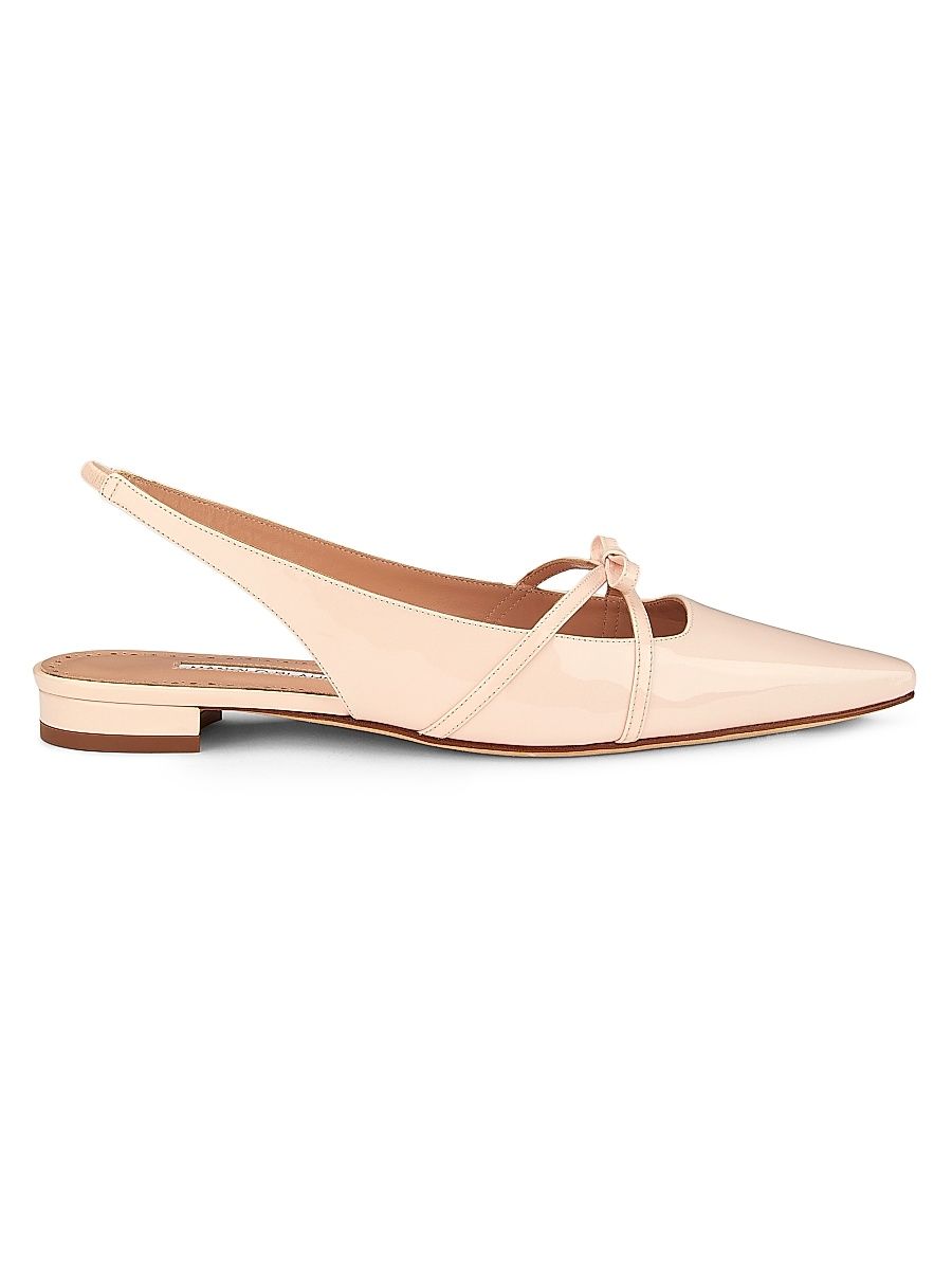 Women's Dariasli Patent Leather Slingback Flats - Light Pink - Size 7.5