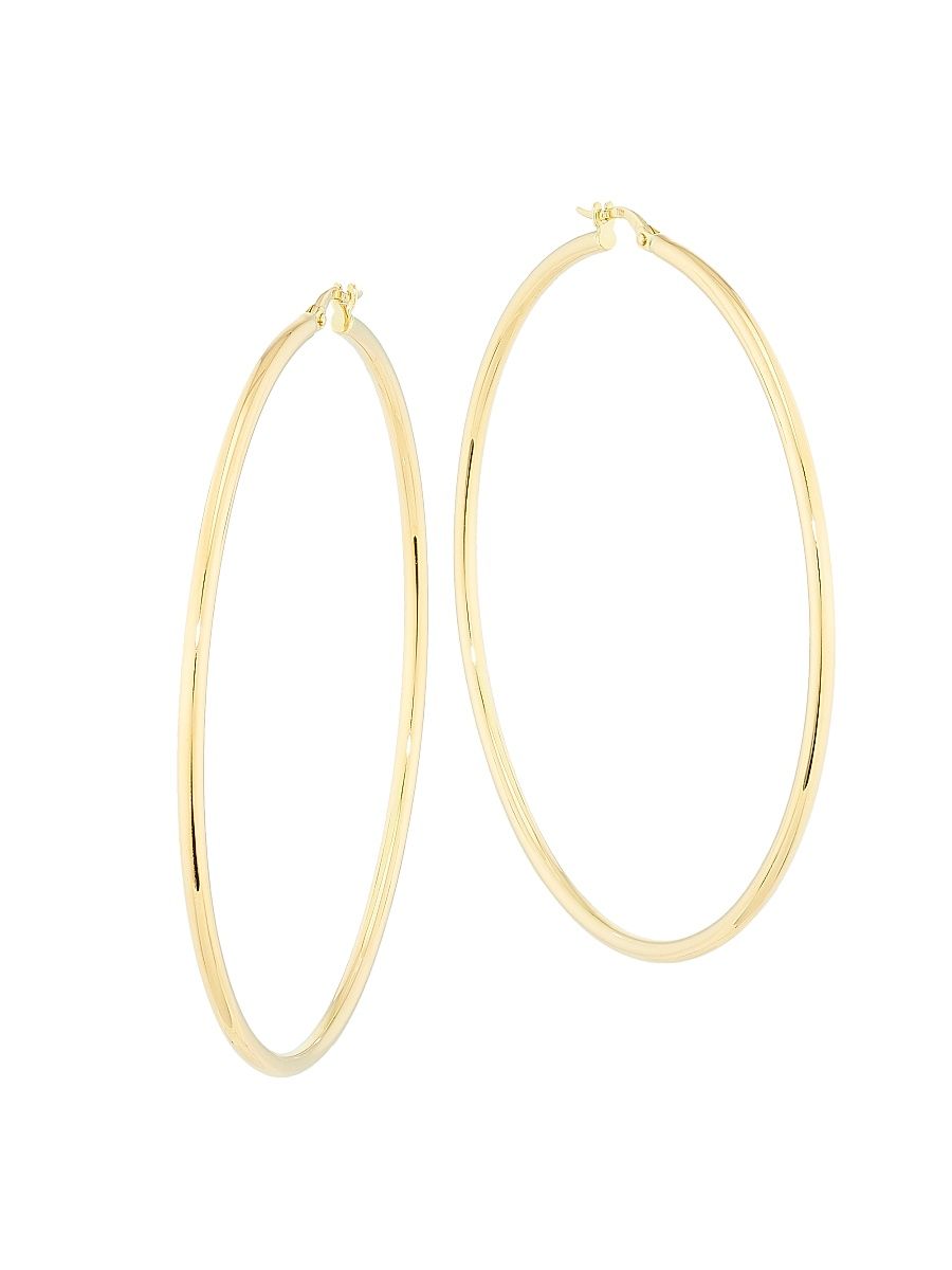 Women's 18K Yellow Gold Hoop Earrings - Yellow Gold
