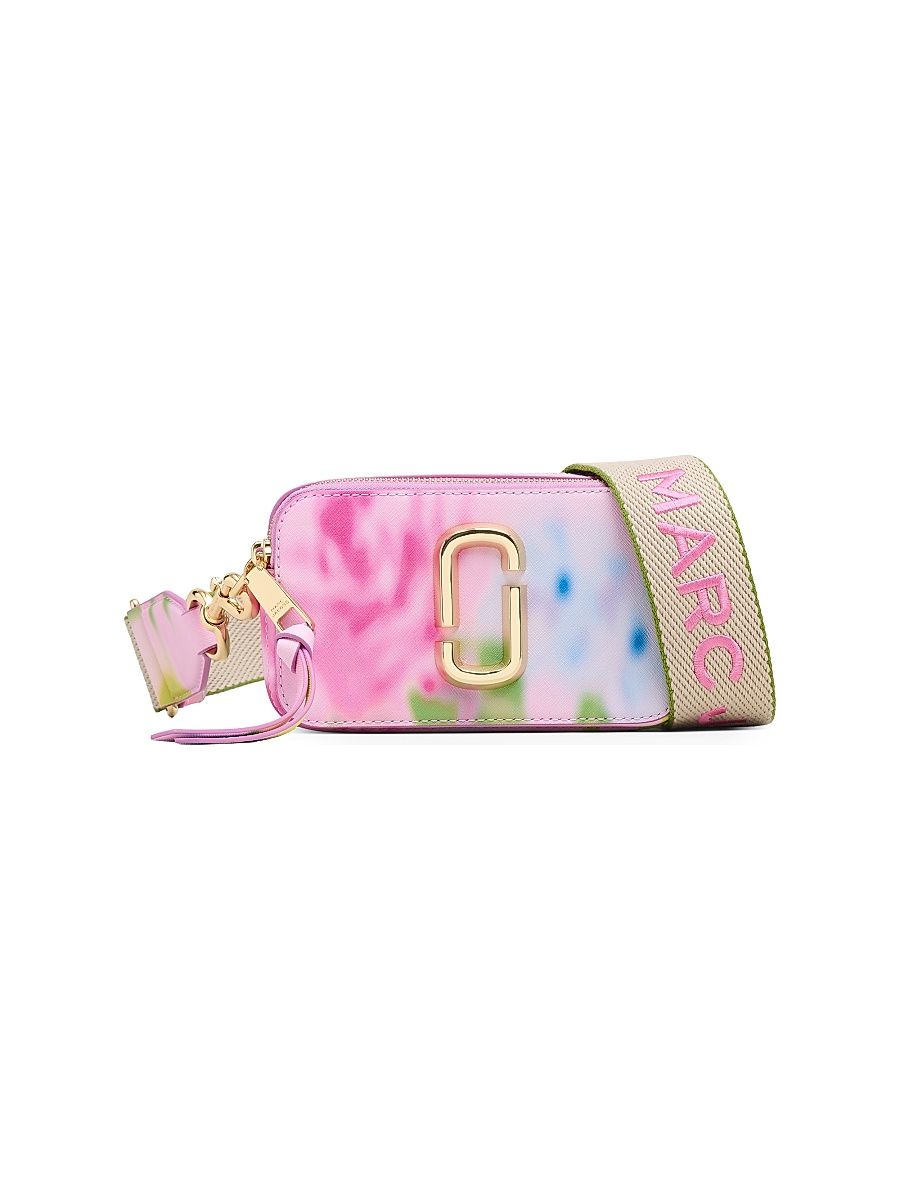 Women's The Blurred Floral Snapshot Leather Camera Bag - Ribbon Pink Multi