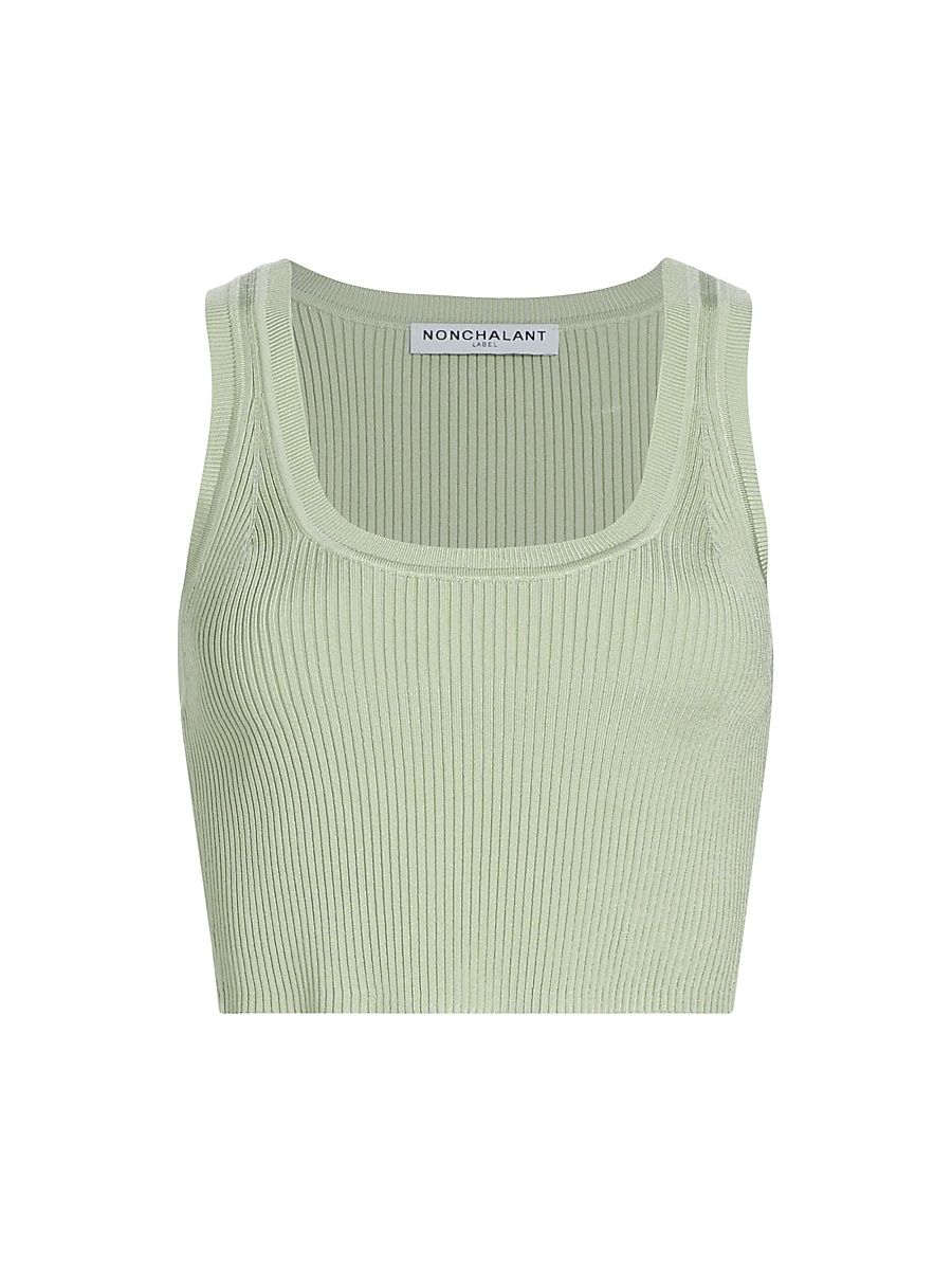Women's Eve Ribbed Crop Tank - Desert Sage - Size XL