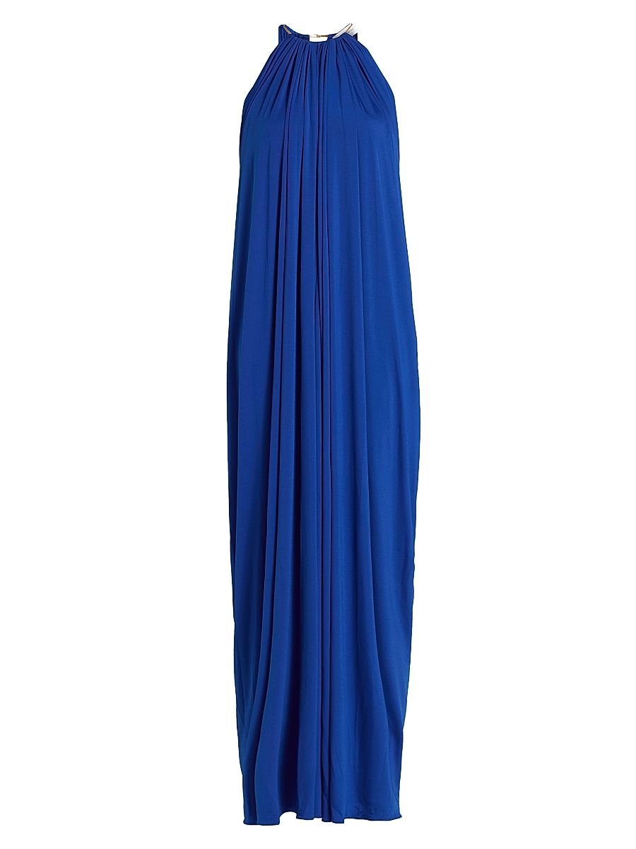Women's Rhodes Ruched Draped Jersey Maxi Dress - Cobalt - Size XL