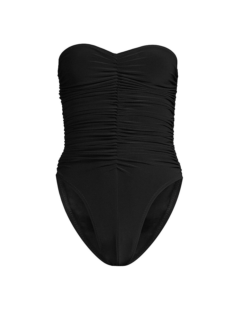 Women's Marissa Slinky Strapless One-Piece Swimsuit - Black - Size Small