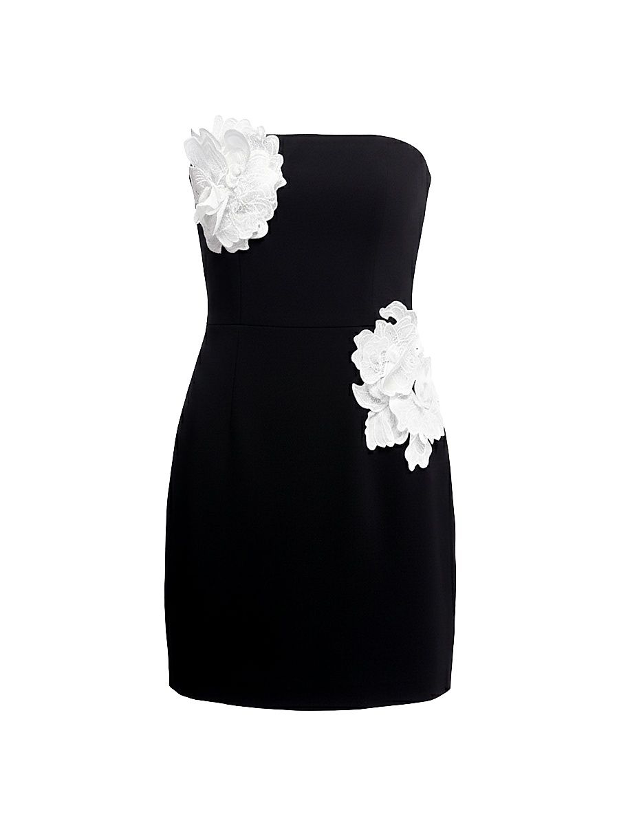 Women's Camilla Floral Minidress - Black White - Size XXL