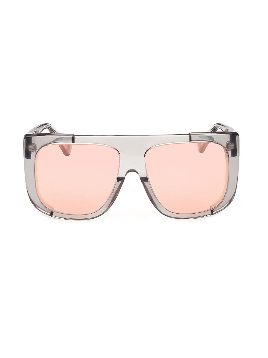Women's Eileen 60MM Shield Sunglasses - Grey Brown